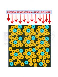 Composición del Aire a Nivel del Mar, con una Concentración de Oxígeno del 21%. Aire que entra en un volumen determinado