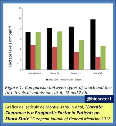 biolaster analisis lactato aclaramiento pronostico muerte shock