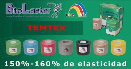 TEMTEX Kinesiology Tape también en colores Amarillo y Verde