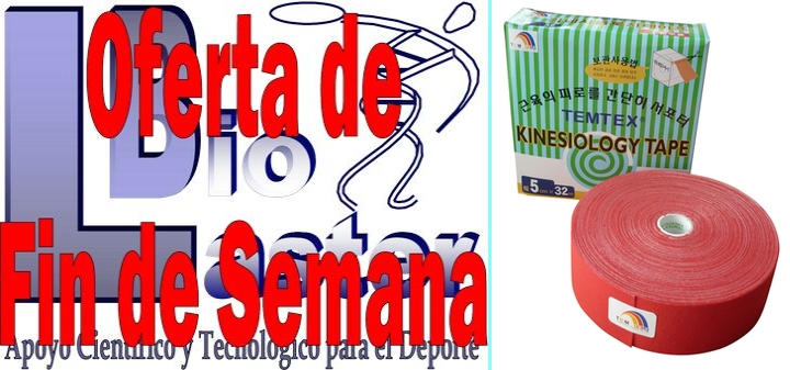 Oferta de Fin de Semana en Biolaster: Kinesiology Tape TEMTEX 5cm x 32m color Rojo