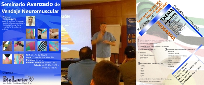 El Hotel Hesperia de San Sebastián acoge este Fin de Semana el Seminario Avanzado de Vendaje Neuromuscular impartido por Txema Aguirre