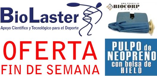 Oferta de Fin de Semana en Biolaster: Pulpo de Neopreno, con Bolsa de Hielo