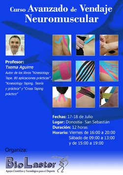 Curso Avanzado de Vendaje Neuromuscular en San Sebastian, impartido por Txema Aguirre