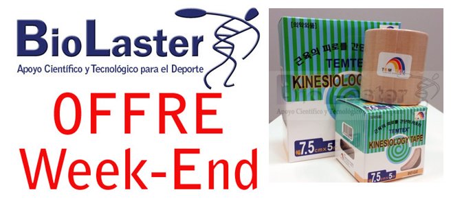 Offre Week-End chez Biolaster: Kinesiology Tape TEMTEX avec dimensions 7,5cm x 5m et couleur Beige (Caisse avec 4 Units)