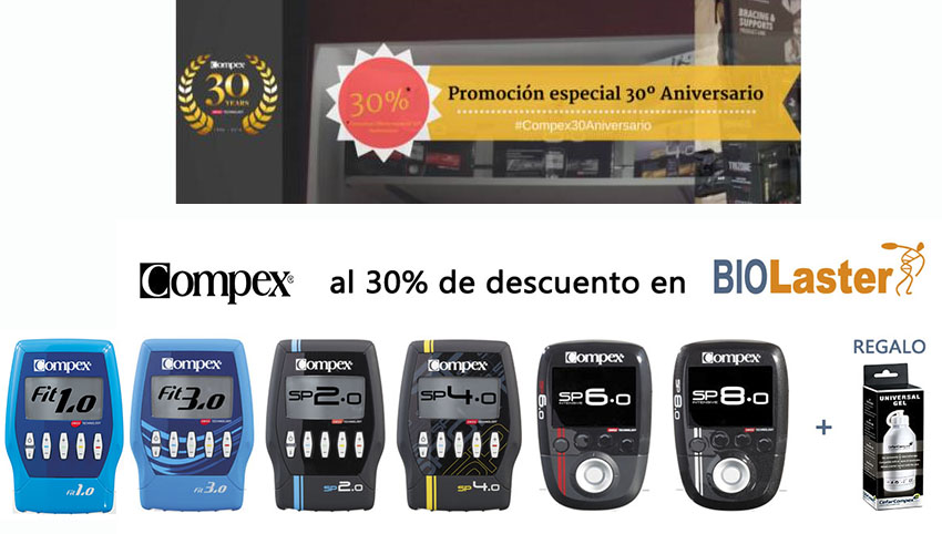 30% de descuento en los modelos Compex y Gel de regalo