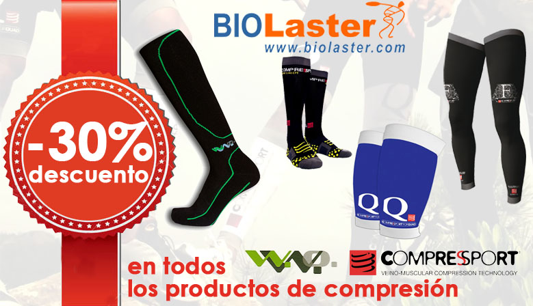 Todas las prendas de compresión al 30% de descuento