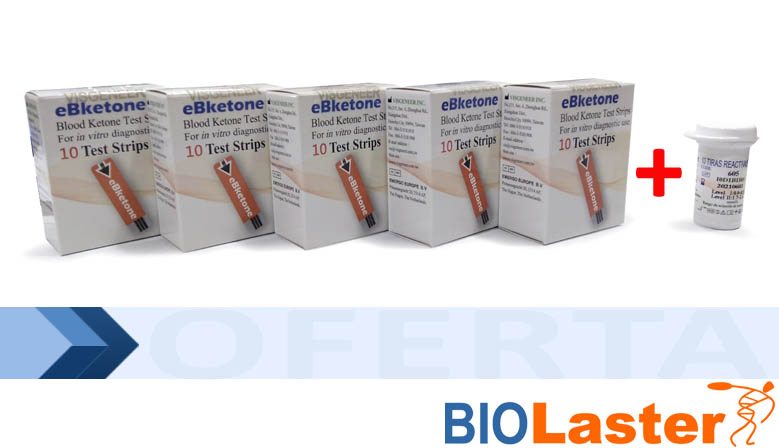 Bote de 10 tiras reactivas para el eBketone, gratis!