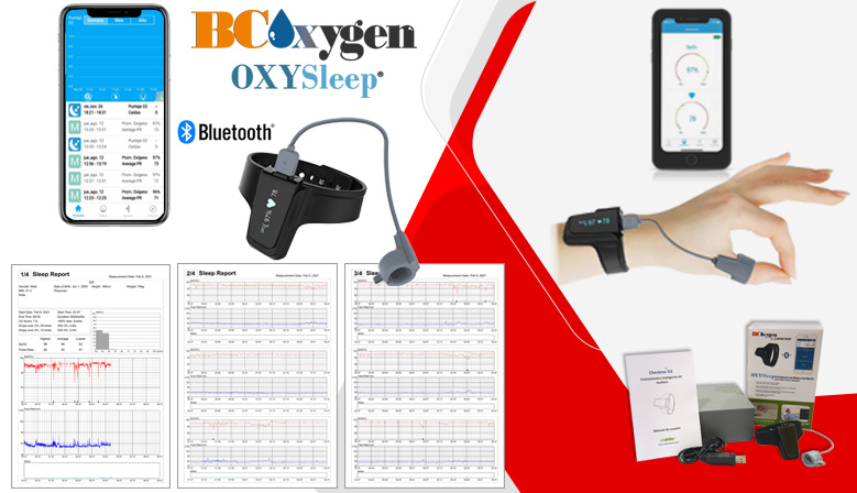 Pulsioxímetro BCOxygen Oxysleep: seguimiento detallado de la apnea del sueño y más
