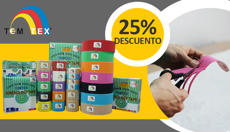 Vendaje Neuromuscular Temtex, ¡todos los rollos al 25% de descuento!