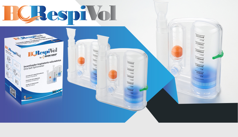 BCRespivol: Nuevo incentivador respiratorio volumétrico de 3l. y 5l.