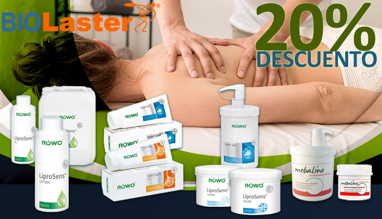 Cremas, aceites y lociones de masaje para la consulta.