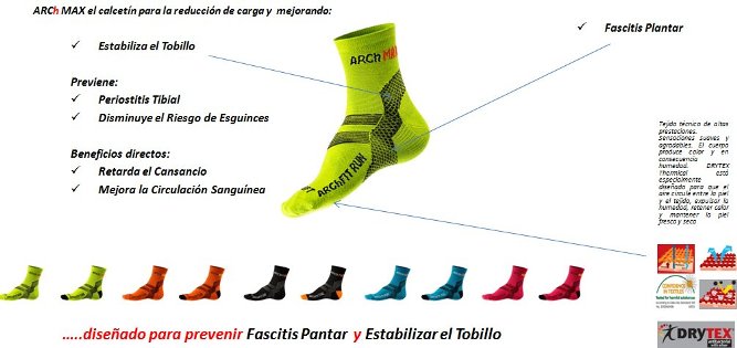 calcetn fascitis plantar arch max archfit run