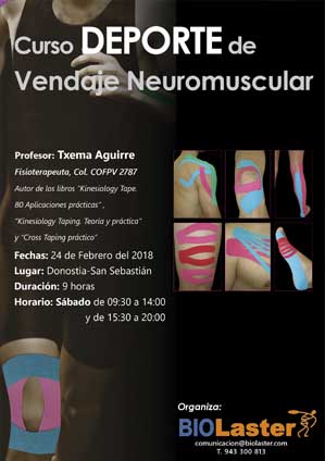 programa curso avanzado kinesiology tape vendaje neuromuscular TEMTEX impartido por Txema Aguirre