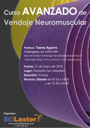 programa curso avanzado kinesiology tape vendaje neuromuscular TEMTEX impartido por Txema Aguirre